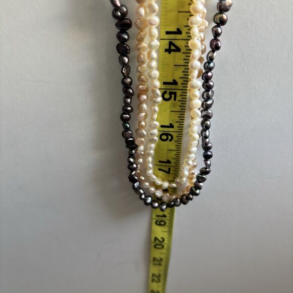 HONORA Freshwater Cultured Pearl Multicolor Endless Beaded Necklaces Lot of 3 - Picture 8 of 8